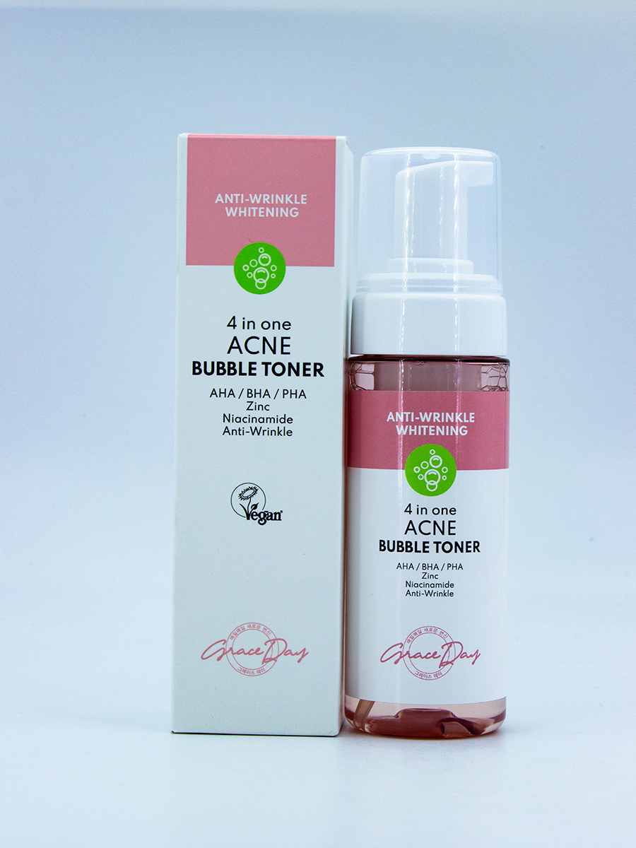 GRACE DAY - ТОНЕР ДЛЯ ЛИЦА ПУЗЫРЬКОВЫЙ ПРОТИВ ПРЫЩЕЙ 4 IN ONE ACNE BUBBLE TONER, 150 ML