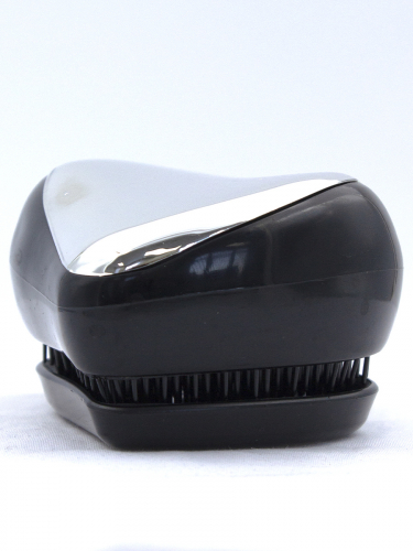КИТАЙ. HAIRBRUSH - РАСЧЕСКА МАССАЖНАЯ КОМПАКТНАЯ ХРОМОВАЯ СЕРЕБРЯНАЯ, 1 ШТ.