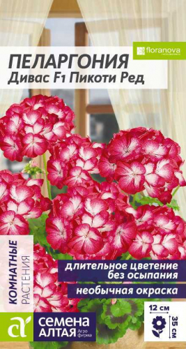 Цветы Пеларгония Дивас Пикоти Ред зональная/Сем Алт/цп 4 шт.