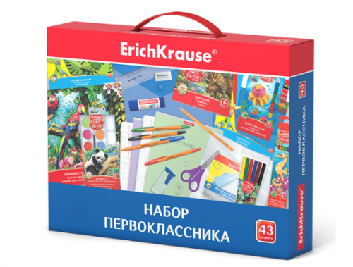 Набор для первоклассника 43 предмета в картонной упаковке ERICH KRAUSE 45413 Код товара: 560078