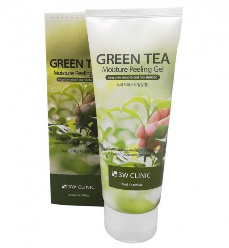 Пилинг-гель для лица 3W CLINIC увлажняющий с экстрактом зеленого чая - Green Tea Moisture Peeling Gel, 180 мл