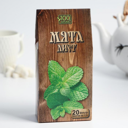 Чайный напиток Алтай «Мята листовая», 20 фильтр-пакетов по 1,5 г.