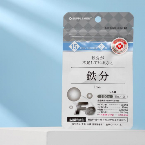Комплекс витаминов японский B12, B6, С + железо + цинк, для работы нервной системы, 30 таблеток