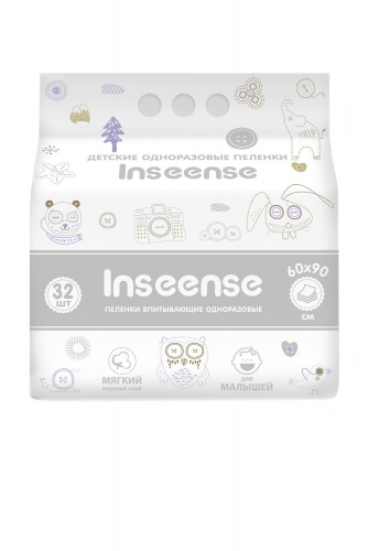Пеленки одноразовые Inseense 60х90 (32 шт)