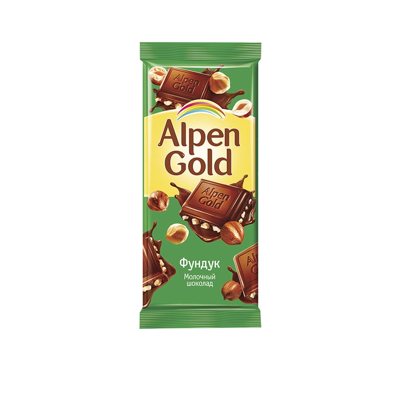 Шоколад Alpen Gold 90гр молочный фундук