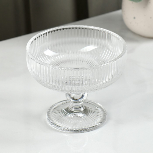 Креманка стеклянная Magistro «Грани», 300 мл, 12×10 см, цвет прозрачный