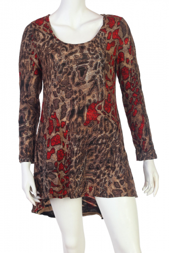 Очаровательное платье-туника с ассиметричным низом от ADORE  - КРУПНЫЙ леопардовый орнамент всю поверхность ткани, добавляя особого шарма! №5421*