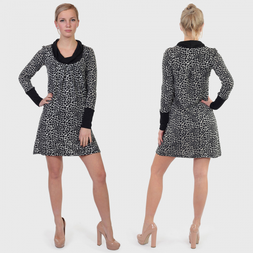 Женственное леопардовое платье ColleXion. Твой вызов скучному обществу и одинаково одетым женщинам №2209 ОСТАТКИ СЛАДКИ!!!!