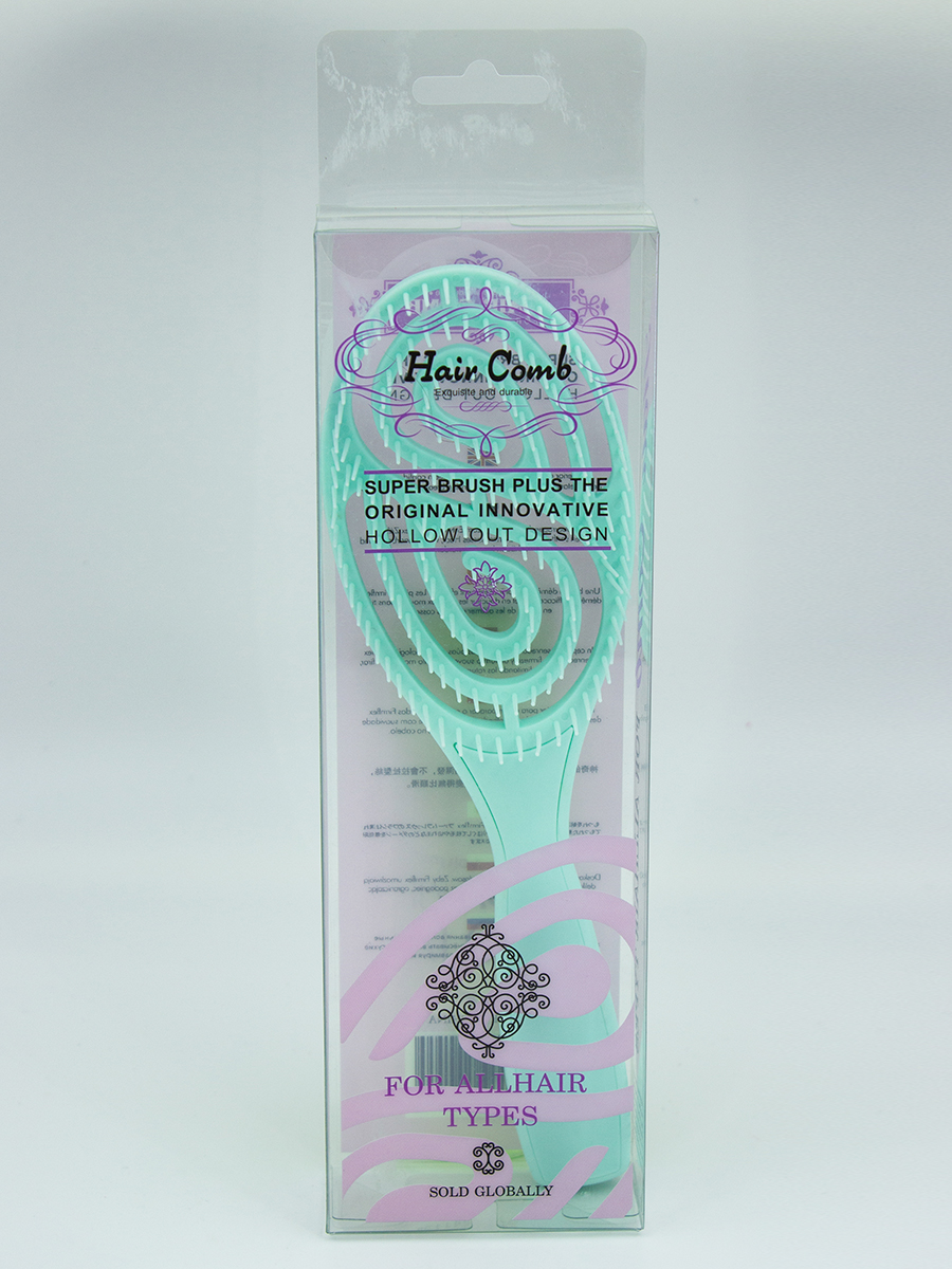 КИТАЙ. HAIR COMB - РАСЧЕСКА МАССАЖНАЯ ДЛЯ ВОЛОС УНИВЕРСАЛЬНАЯ БИРЮЗОВАЯ, 1 ШТ.