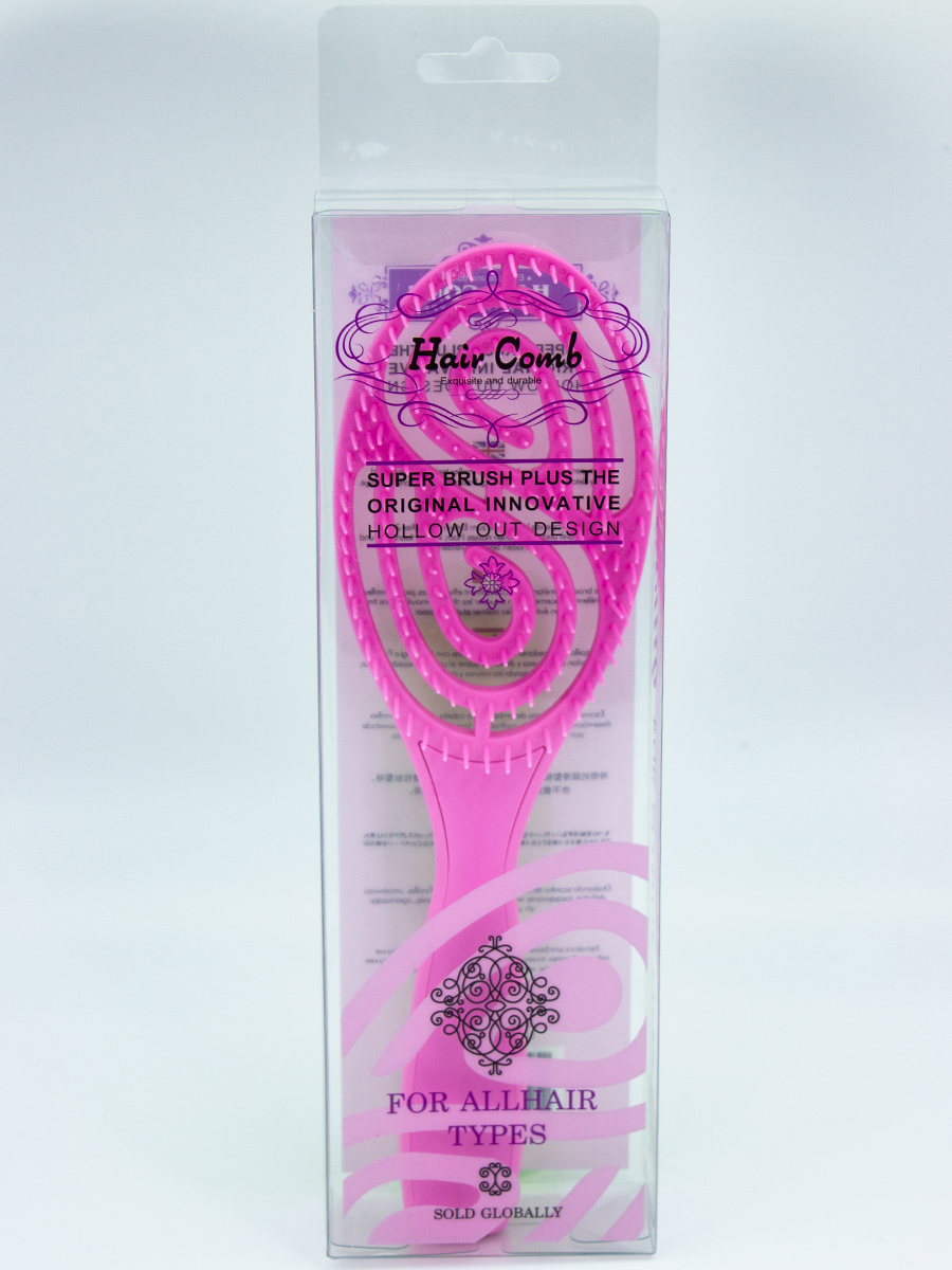 КИТАЙ. HAIR COMB - РАСЧЕСКА МАССАЖНАЯ ДЛЯ ВОЛОС УНИВЕРСАЛЬНАЯ РОЗОВАЯ, 1 ШТ.