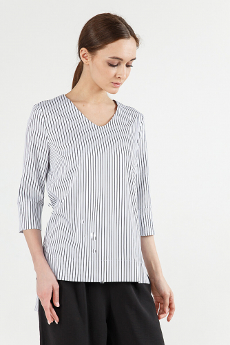 Блуза REMIX #186544Белый, черная полоса