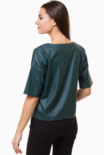 Блуза REMIX #101919Т.зеленый