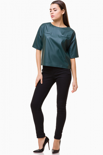 Блуза REMIX #101919Т.зеленый