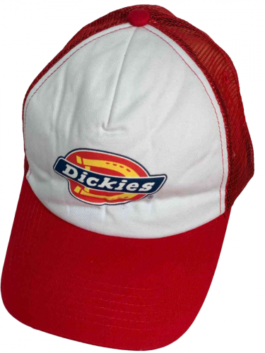 Яркая красно-белая кепка с сеткой Dickies  №6242