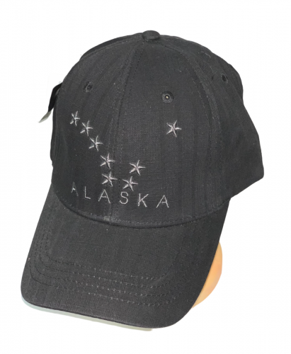 Черная бейсболка Alaska с вышитыми звездами  №6898