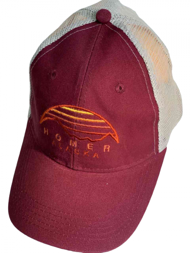 Бордовая кепка с сеткой HOMER АLASKA №6289
