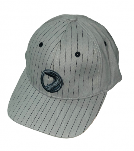 Светло-серая брендовая кепка с полоску  №7068