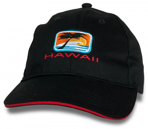 Черная мужская кепка Hawaii. И для прогулки, и для путешествия, и для активного отдыха! №7970 ОСТАТКИ СЛАДКИ!!!!