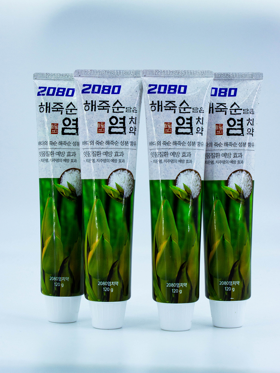 DEN - ЗУБНАЯ ПАСТА С МОРСКОЙ СОЛЬЮ И ЭКСТРАКТОМ НИПЫ SALT TOOTHPASTE SEA BAMBOO SHOOT TOOTHPASTE, 4 ШТ. * 120 Г.