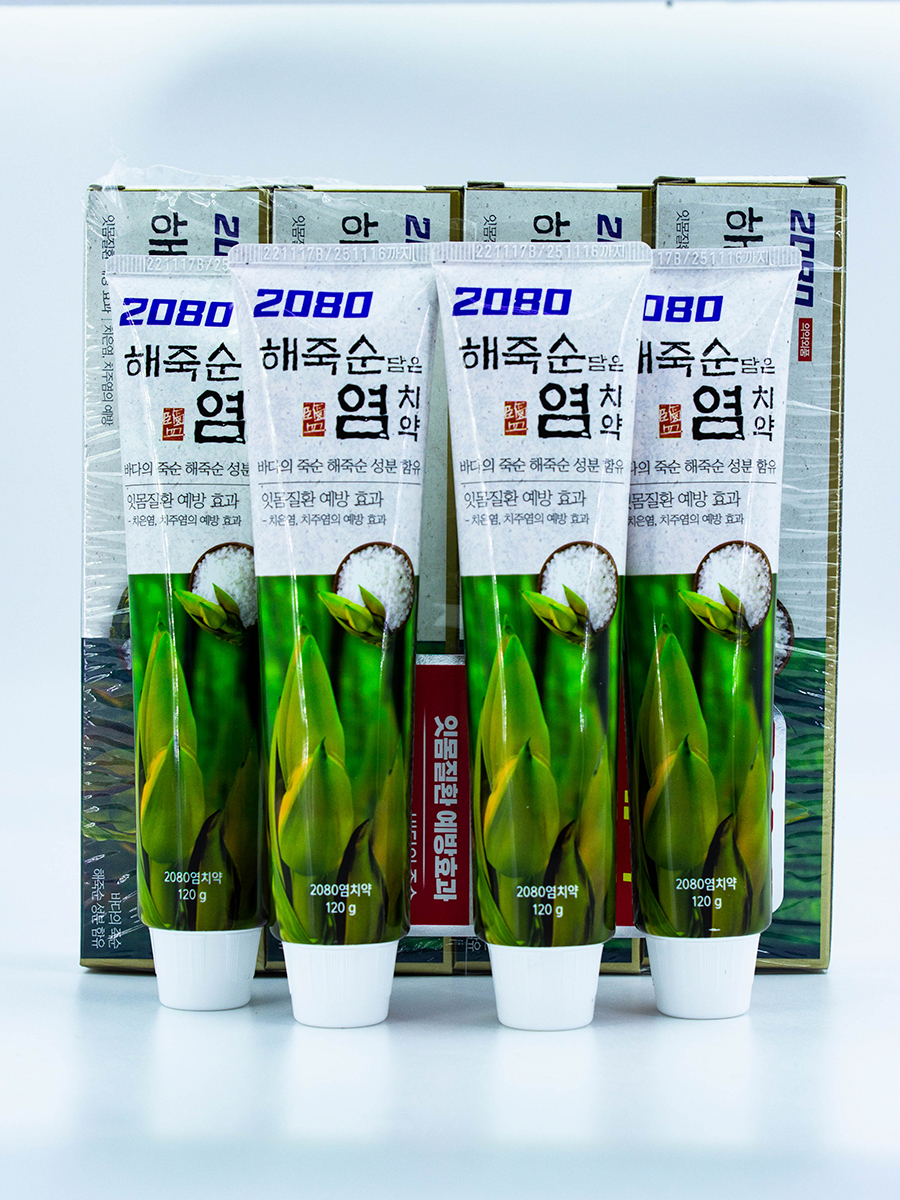 DEN - ЗУБНАЯ ПАСТА С МОРСКОЙ СОЛЬЮ И ЭКСТРАКТОМ НИПЫ SALT TOOTHPASTE SEA BAMBOO SHOOT TOOTHPASTE, 4 ШТ. * 120 Г.