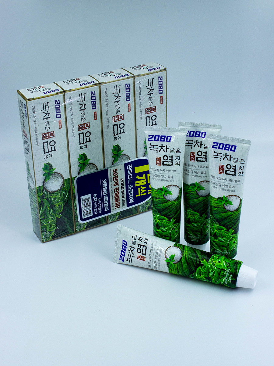 DEN - ЗУБНАЯ ПАСТА С МОРСКОЙ СОЛЬЮ И ЭКСТРАКТОМ ЗЕЛЕНОГО ЧАЯ SALT TOOTHPASTE GREEN TEA TOOTHPASTE, 4 ШТ. * 120 Г.