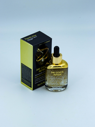 FARMSTAY - СЫВОРОТКА ДЛЯ ЛИЦА С ЗОЛОТОМ И ПЕПТИДАМИ 24K GOLD &PEPTIDE SIGNATURE AMPOULE, 35 МЛ.