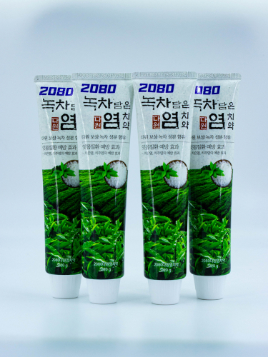 DEN - ЗУБНАЯ ПАСТА С МОРСКОЙ СОЛЬЮ И ЭКСТРАКТОМ ЗЕЛЕНОГО ЧАЯ SALT TOOTHPASTE GREEN TEA TOOTHPASTE, 4 ШТ. * 120 Г.