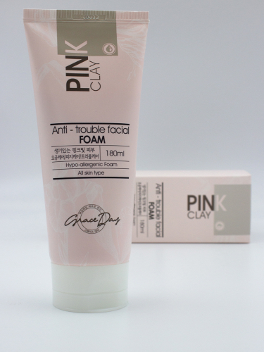 GRACE DAY - ПЕНКА ДЛЯ УМЫВАНИЯ С РОЗОВОЙ ГЛИНОЙ PINK CLAY ANTI-TROUBLE FACIAL FOAM, 180 ML