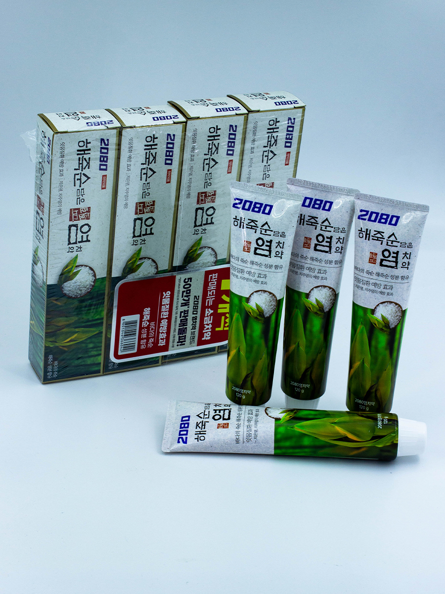 DEN - ЗУБНАЯ ПАСТА С МОРСКОЙ СОЛЬЮ И ЭКСТРАКТОМ НИПЫ SALT TOOTHPASTE SEA BAMBOO SHOOT TOOTHPASTE, 4 ШТ. * 120 Г.