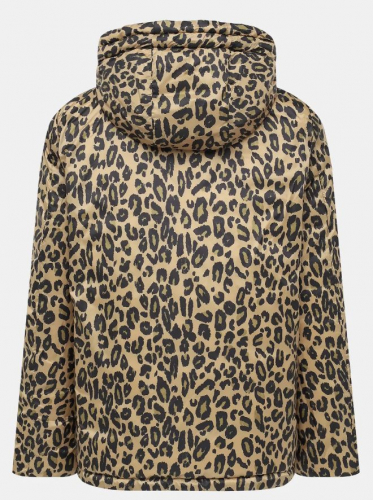 Куртка жен леопард-черн 12610 ру с 40 по 50 полиуретан-полиэстер, полиэстер утеплитель, двухсторонняя