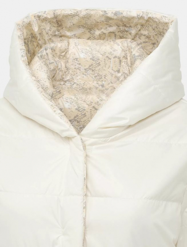 Куртка жен принт-молочн 12610 ру с 40 по 50 полиуретан-полиэстер, полиэстер утеплитель, двухсторонняя