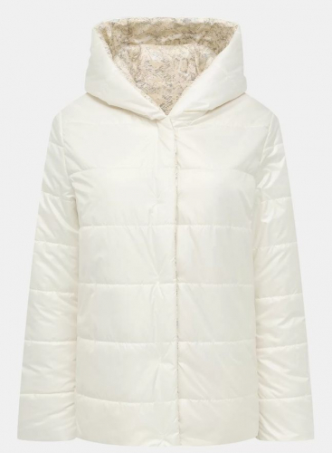 Куртка жен принт-молочн 12610 ру с 40 по 50 полиуретан-полиэстер, полиэстер утеплитель, двухсторонняя