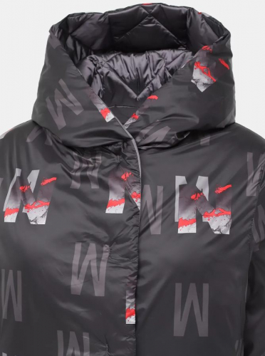Куртка жен принт 12610 ру с 40 по 50 полиуретан-полиэстер, полиэстер утеплитель, двухсторонняя