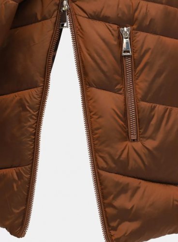 Куртка жен коричнев 12750 ру с 40 по 50 полиуретан-полиэстер, полиэстер утеплитель