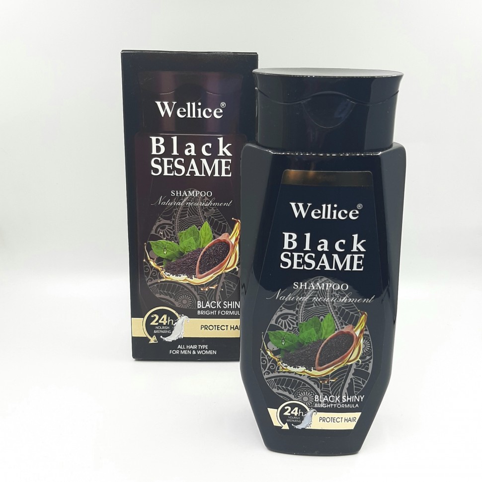 WELLICE Шампунь BLACK SESAME Essence Питательный, Сохранение Цвета ЧЁРНЫЙ КУНЖУТ 400г (B-189-05)