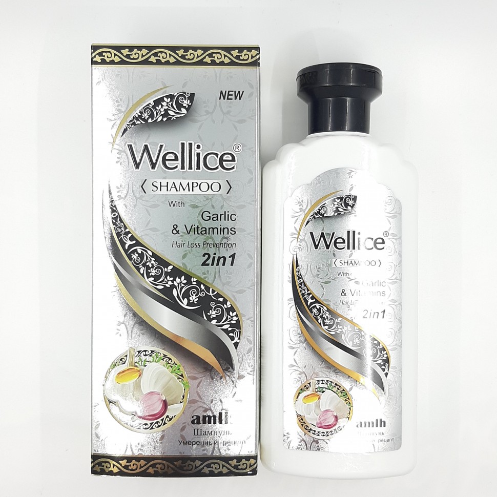 WELLICE Шампунь GARLIC & Vitamins Профилактика выпадения волос ЧЕСНОК 400г  (B-150-02)