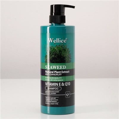 WELLICE  Шампунь SEAWEED Vitamin E & Q10 против перхоти МОРСКИЕ ВОДОРОСЛИ и Витамин Е  800г  (B-163-01)