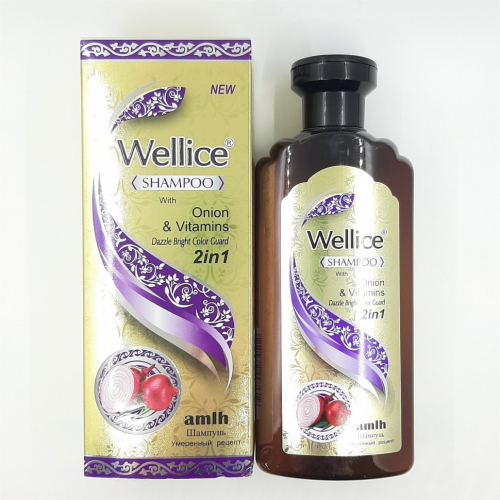 WELLICE  Шампунь ONION & Vitamins Защита цвета + Блеск ЛУК  400г  (B-150-04)