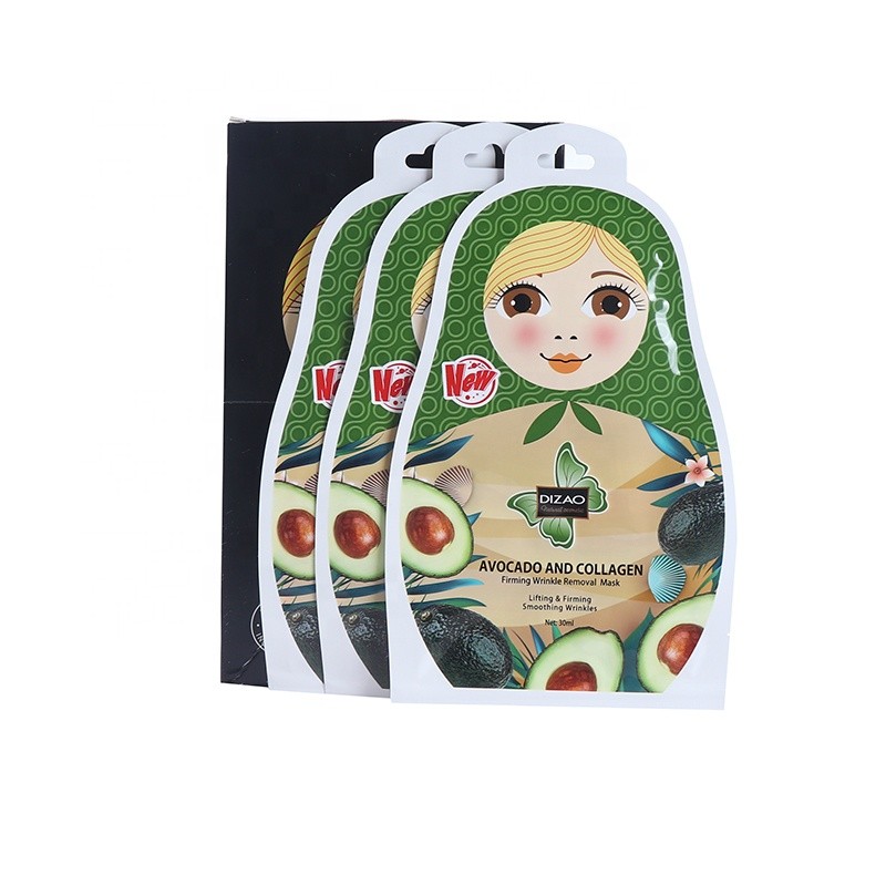 DANJIA Маска тканевая для лица AVOCADO and COLLAGEN Лифтинг, Против Морщин АВОКАДО и Коллаген (матрёшка) 30мл (DZ-166)