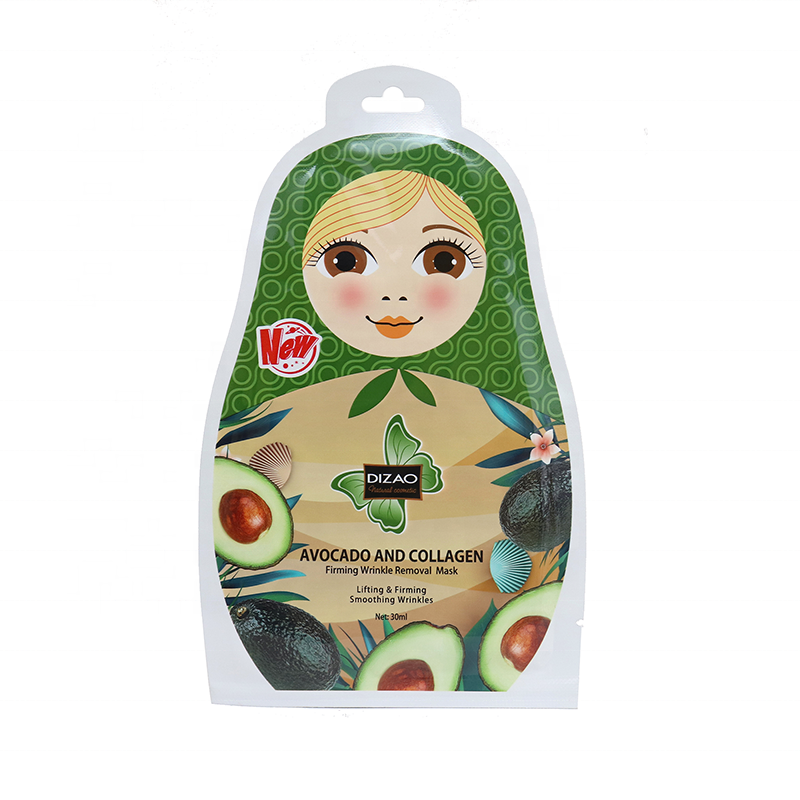 DANJIA Маска тканевая для лица AVOCADO and COLLAGEN Лифтинг, Против Морщин АВОКАДО и Коллаген (матрёшка) 30мл (DZ-166)