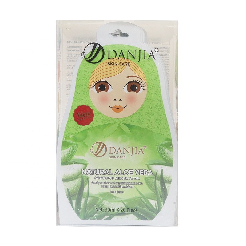 DANJIA Маска тканевая для лица NATURAL ALOE VERA Восстанавливающая, Успокаивающая АЛОЭ 30мл (139)