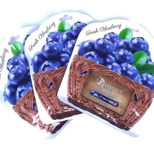 DANJIA Маска тканевая для лица Fruit BLUEBERRY Восстанавливающая, Против Морщин ЧЕРНИКА 30мл (100)
