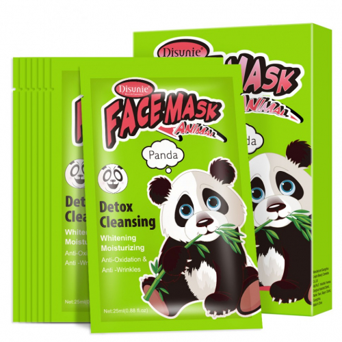 DISUNIE  Маска - муляж для лица Animal PANDA Detox Cleansing Омолаживающая, Анти-оксидант ПАНДА  25мл  (DE-8066)