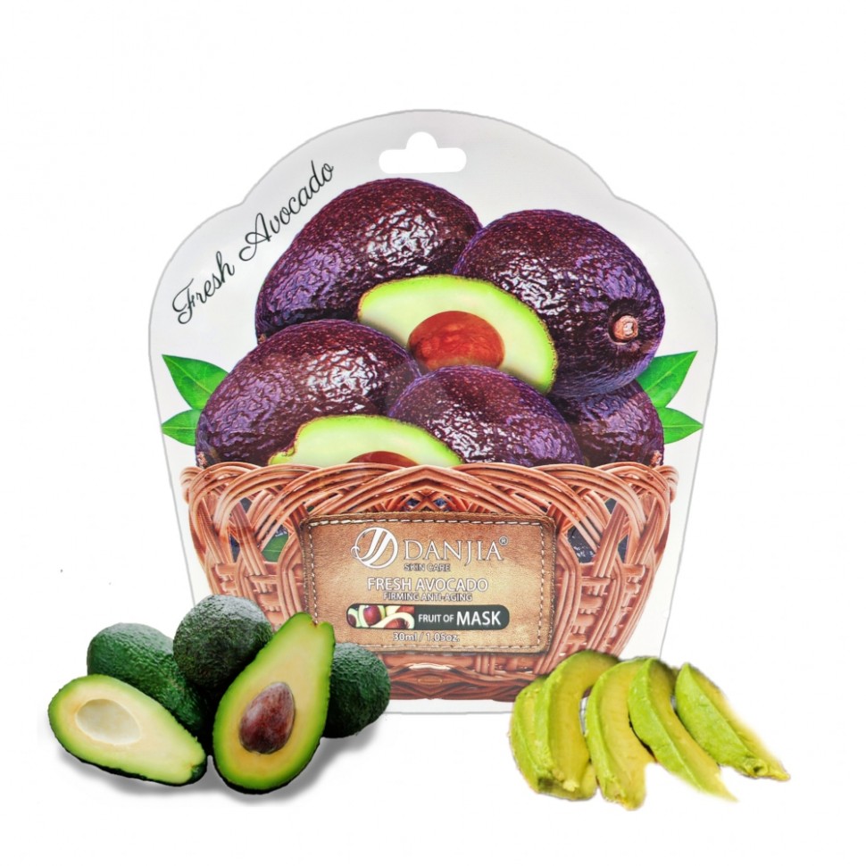 DANJIA Маска тканевая для лица Fresh AVOCADO Укрепляющая, Против Старения кожи АВОКАДО 30мл (102)