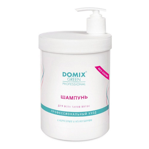 Domix Шампунь для всех типов волос с кератином и аллантоином «Без соли», 1000 мл