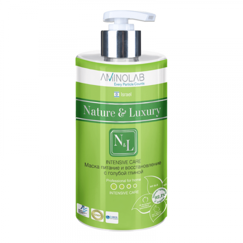 Nature & Luxury Маска для волос -питание и восстановление с голубой глиной, 460 мл