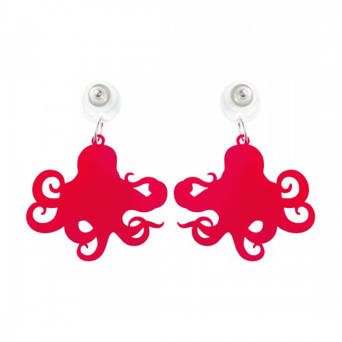 Серьги Graphic Octopus Red