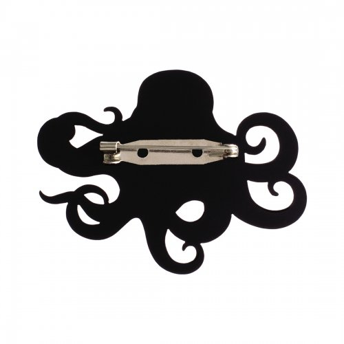 Брошь Graphic Octopus Black