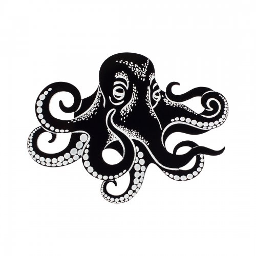 Брошь Graphic Octopus Black