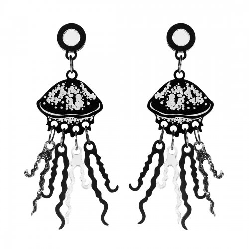 Серьги Graphic Jellyfish BlackGl